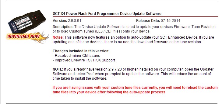 sct device update software not finding device